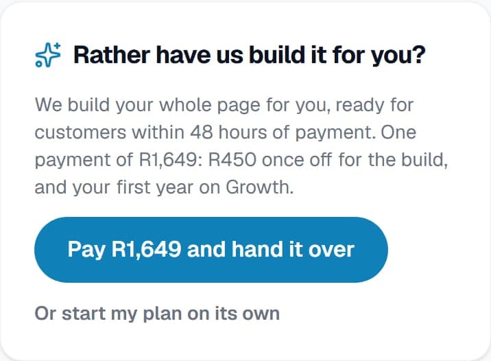 The one payment for the build and the first year, on the owner's Home tab