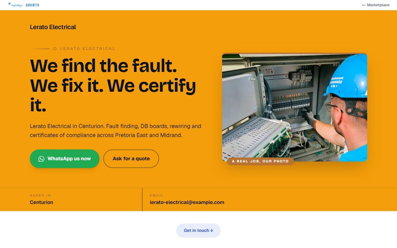 The Lerato Electrical demo page