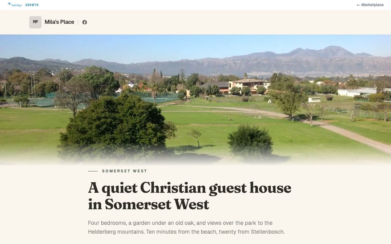 The Mila's Place page