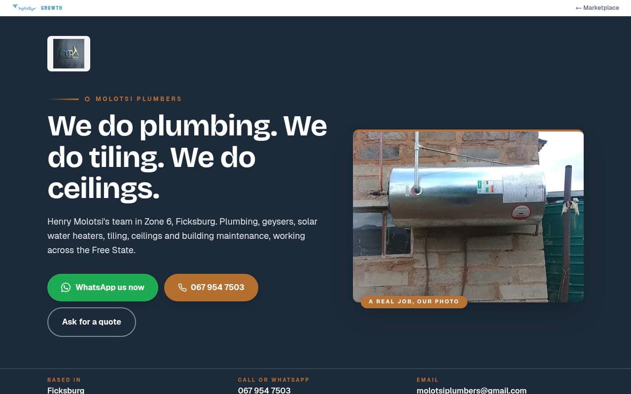 The Molotsi Plumbers page