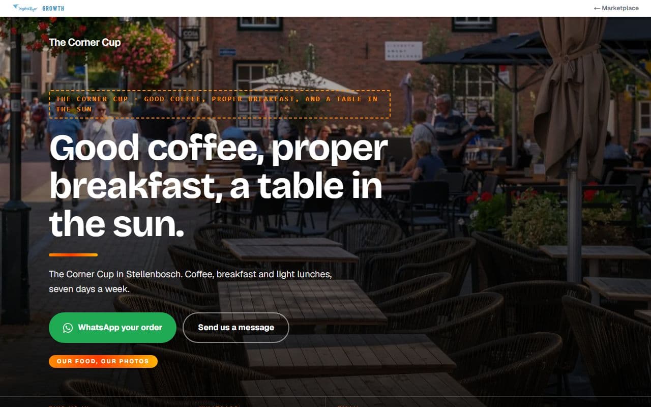 The The Corner Cup demo page