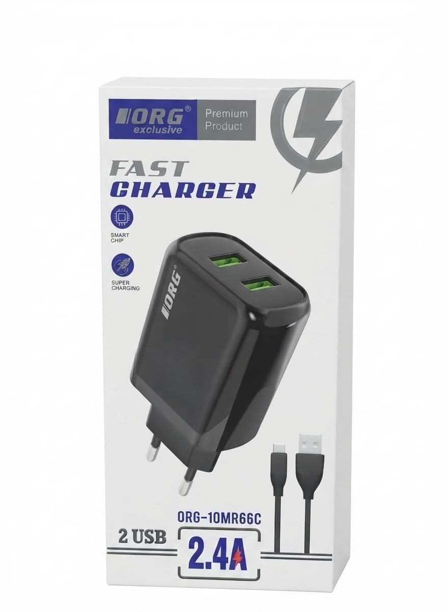 2.4A, Dual USB ports with data cable